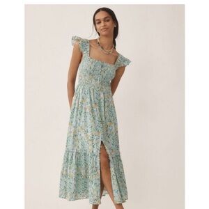 Floral Anthropologie Smocked Dress